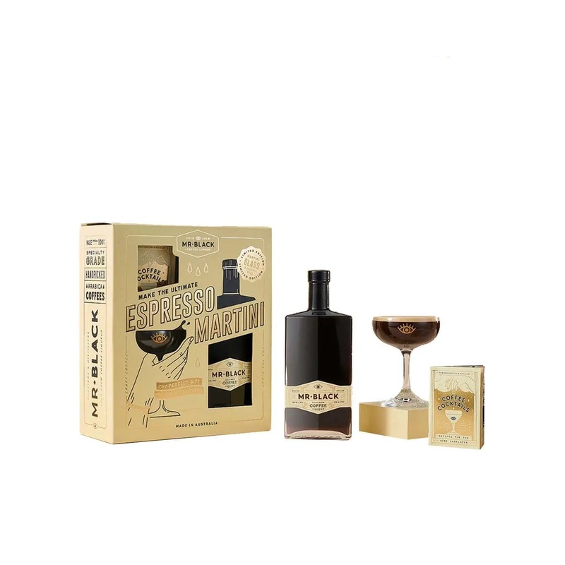 Mr. Black Cold Brew Coffee Liqueur Espresso Martini Gift Set, 70 cl