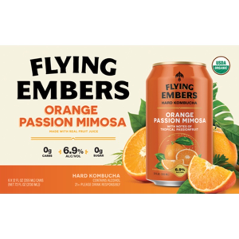 Flying Embers Kombucha Orange Passion Mimosa