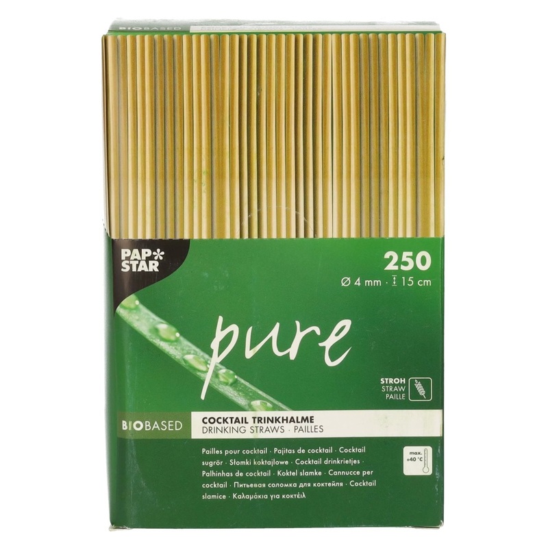 Organic straws made of straw 15 cm 250 pieces
