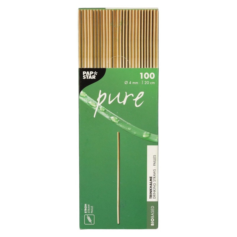 Organic straws made of straw 20 cm 100 pieces