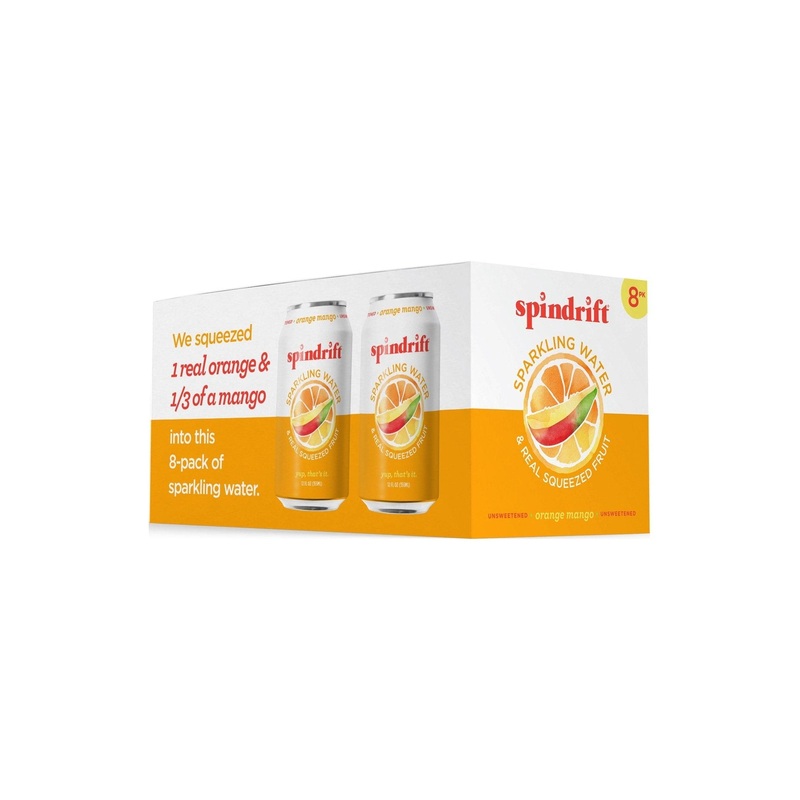 SPINDRIFT Orange Mango Sparkling Water 8pk