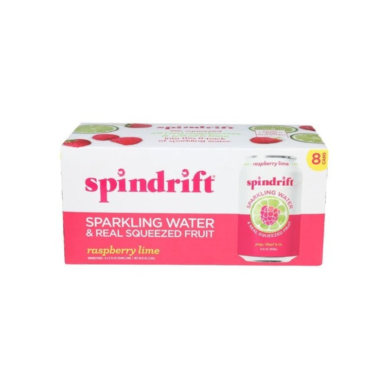 SPINDRIFT Raspberry Sparkling Water 8pk