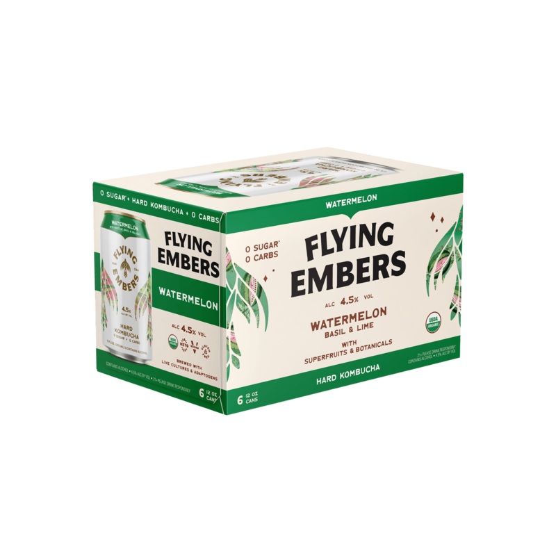 FLYING EMBERS Hard Kombucha Watermelon 6pk