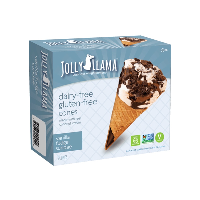 JOLLY LLAMA Non-Dairy Vanilla Ice Cream Cones