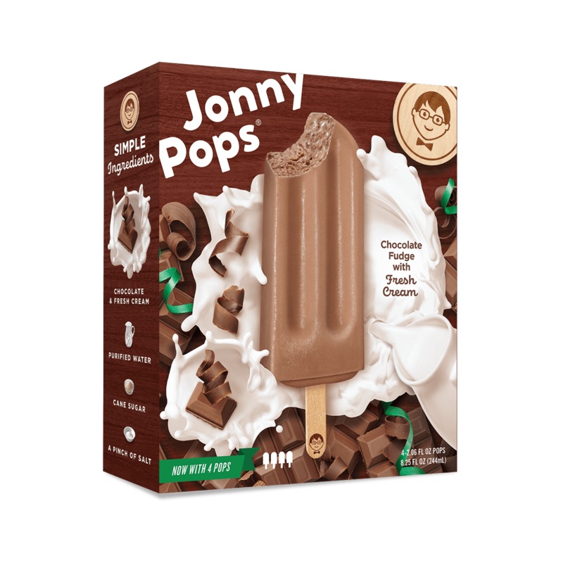JONNYPOPS Chocolate Fudge Ice Cream Bars