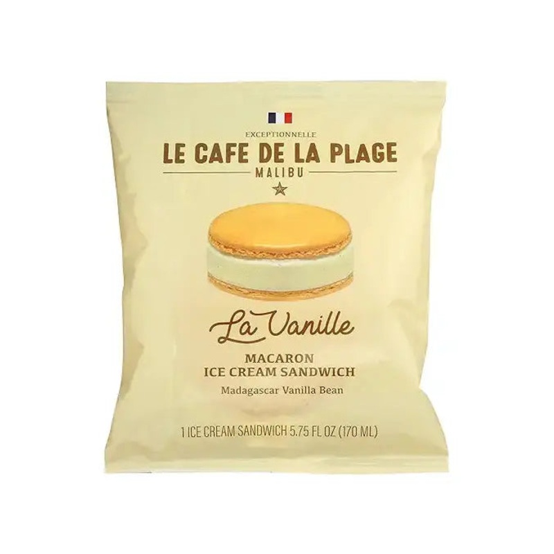 LE CAFE DE LA PLAGE Vanilla Macaron Ice Cream Sandwich