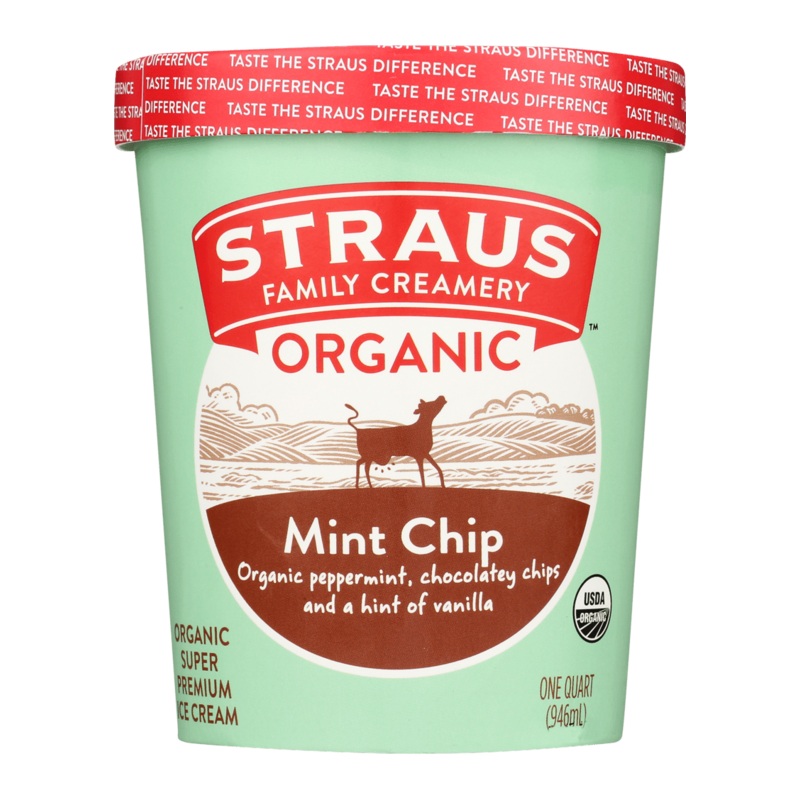 STRAUS Original Mint Chocolate Chip Ice Cream