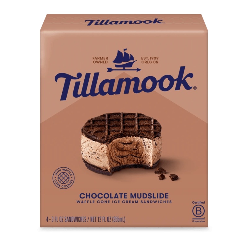 TILLAMOOK Chocolate Mudslide Ice Cream Sandwiches
