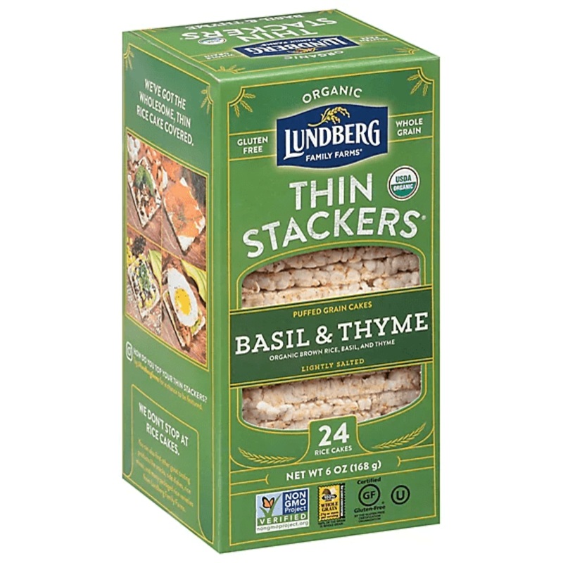 LUNDBERG FAMILY FARMS Organic Brown Rice, Basil & Thyme Grain Cakes