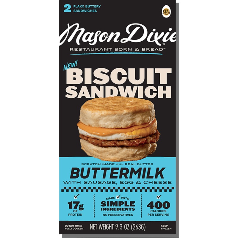 MASON DIXIE FOODS Foods Buttermilk Biscuit Sandwich With Egg & Sausage