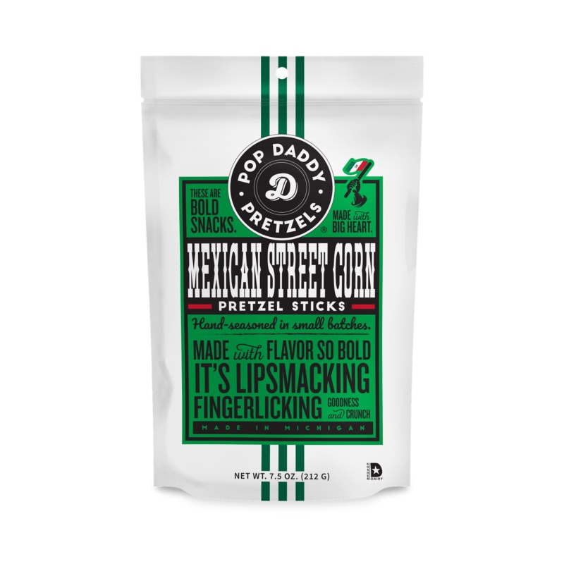 POP DADDY SNACKS Mexican Street Corn Seasoned Pretzel Sticks