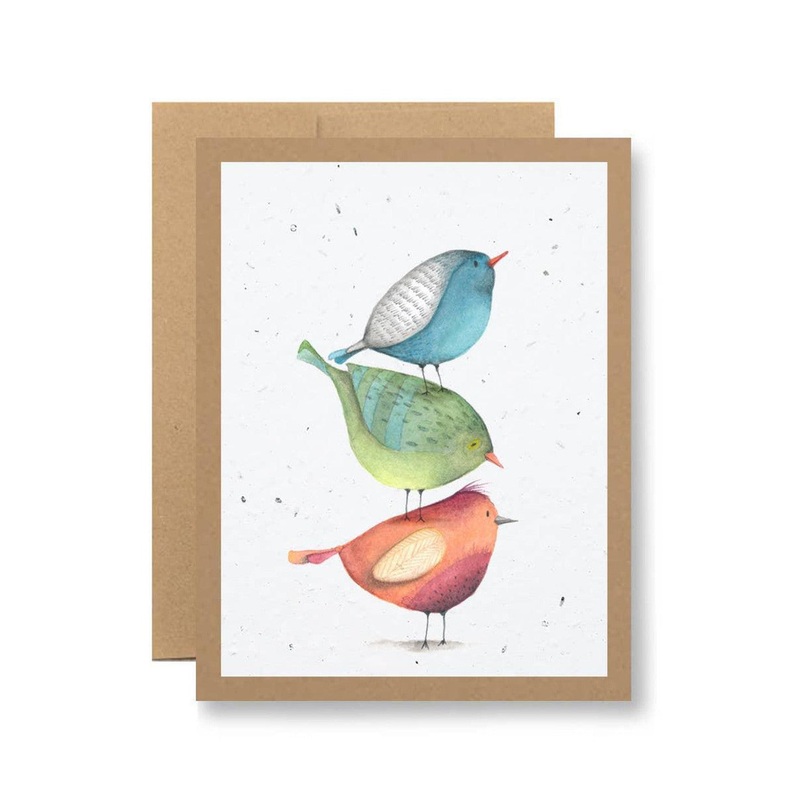 SEEDY CARDS Multicolored Birds Card