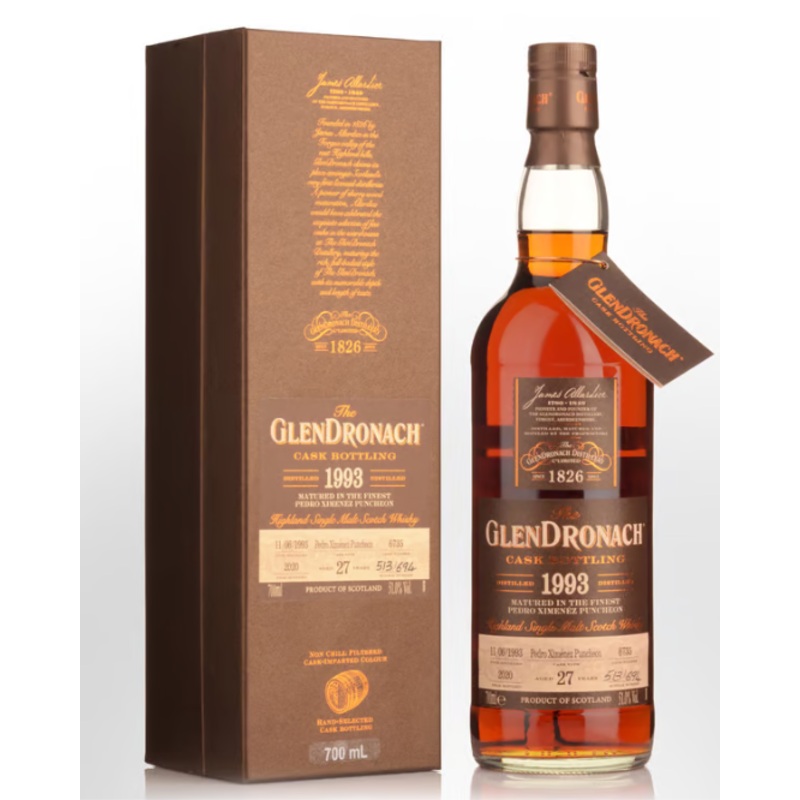 GlenDronach 1993 27 Year Old PX Puncheon Single Cask #6735 700ml