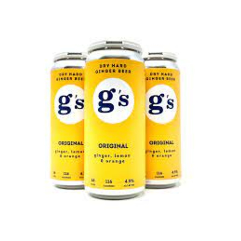 G'S Dry Hard Ginger Beer Original 16oz 4 Pack Can