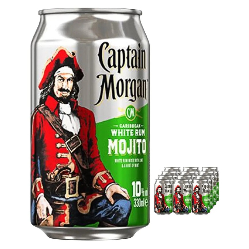Captain Morgan White Rum Mojito Premixed Cocktail, 12 x 330 ml