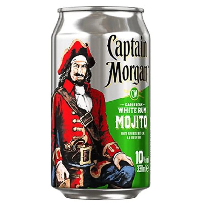 Captain Morgan White Rum Mojito Premixed Cocktail Can, 330 ml
