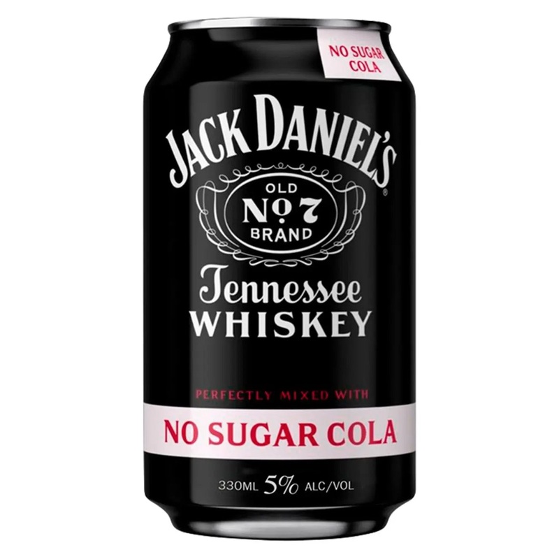 Jack Daniel's Whiskey & Zero Sugar Cola Premix Can, 330 ml
