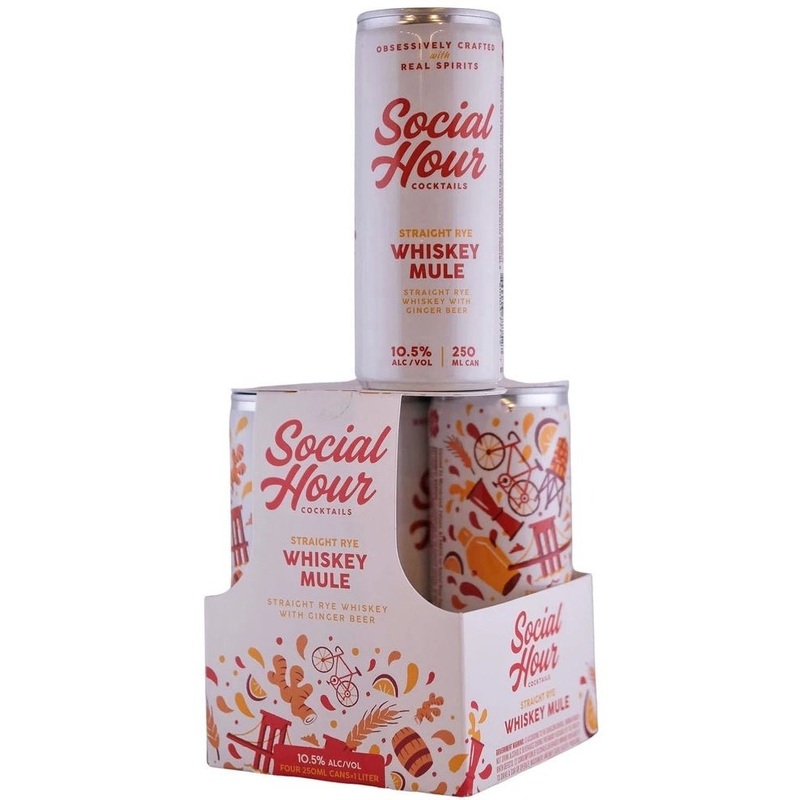 Social Hour Cocktails Straight Rye Whiskey Mule 4pk 250ml