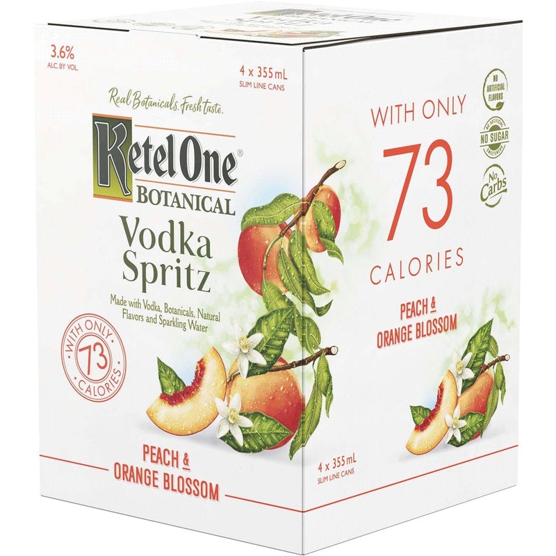 KETEL ONE BOTANICAL SPRITZ PEACH & ORANGE 4PK