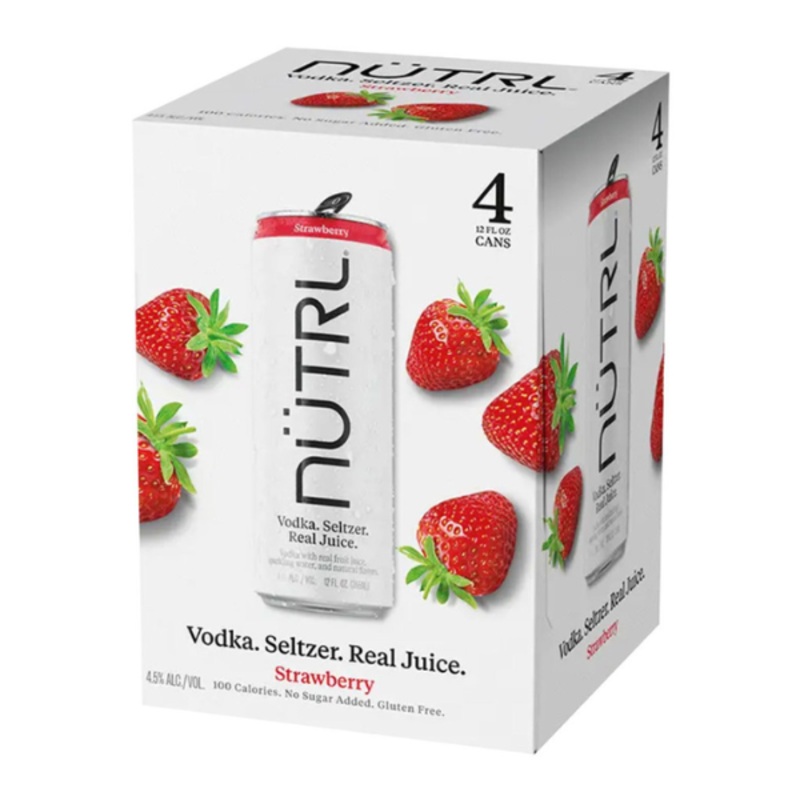 Nutrl Vodka Soda Strawberry 4pk Can 12oz