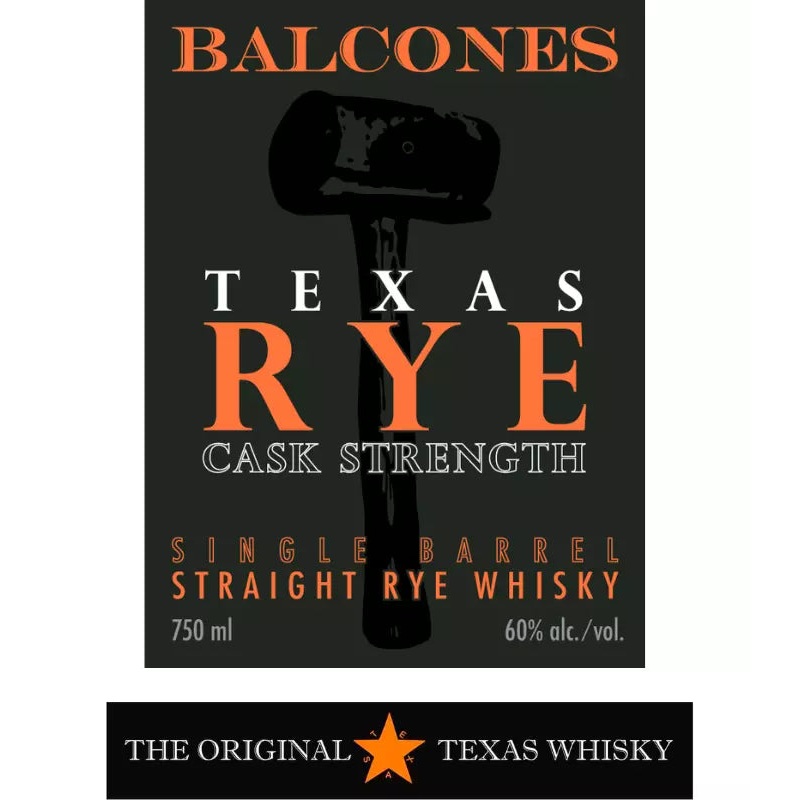 Balcones Texas Rye Cask Strength Single Barrel Rye Whiskey 750mL