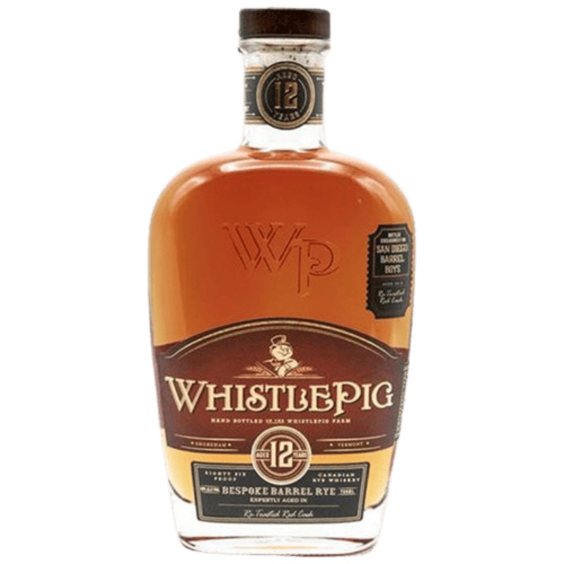 WhistlePig 12 Year Old Bespoke Barrel Rye Aged in a Re-Toasted Red Cask 'San Diego Barrel Boys' Single Barrel - 750ML