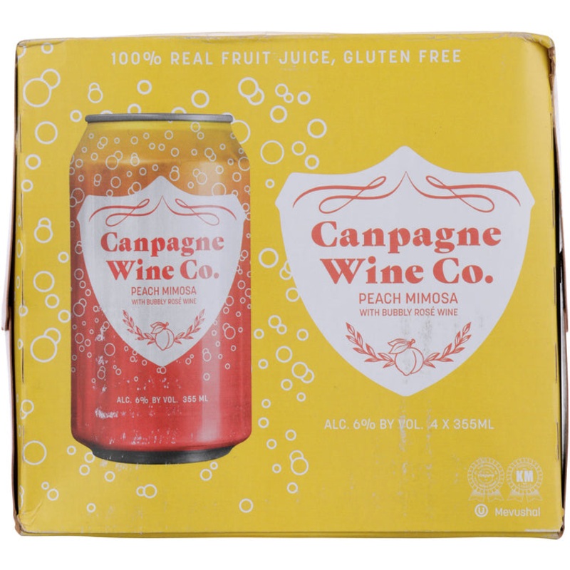 CANPAGNE BUBBLY PEACH CAN 6/4PK