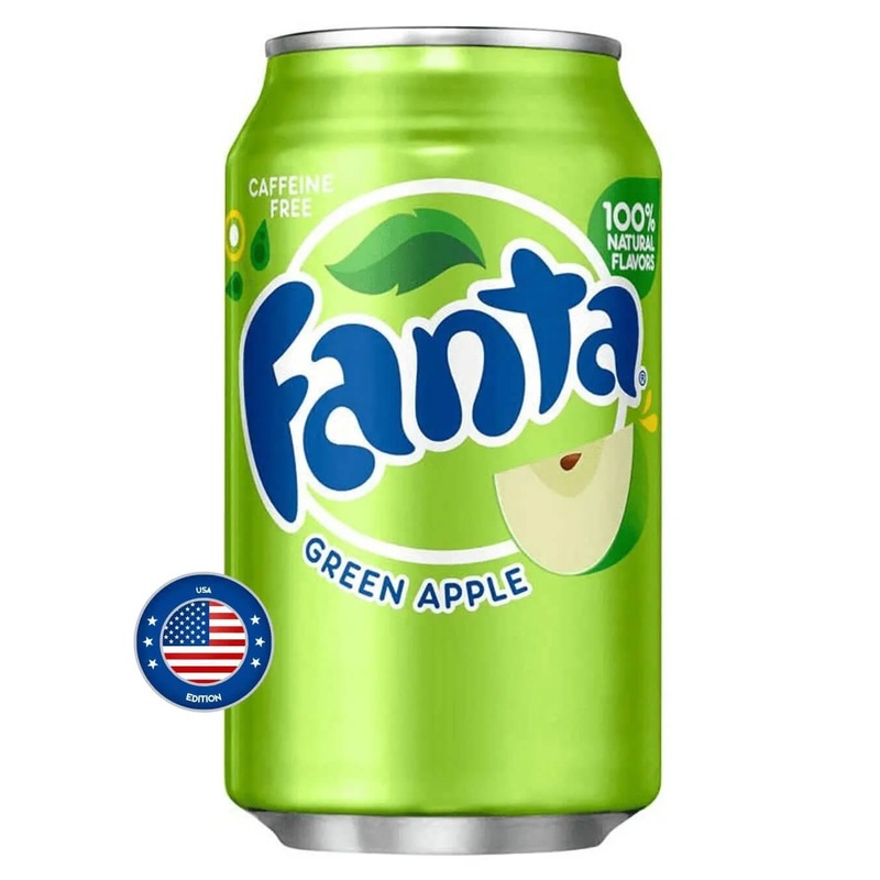 American Fanta Green Apple Soda, 355 ml