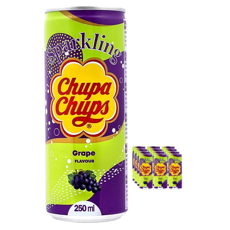 Chupa Chups Grape Sparkling Drink Multipack, 24 x 250 ml