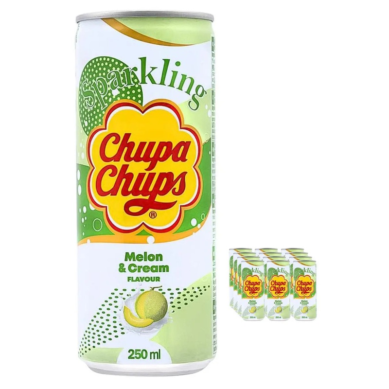 Chupa Chups Melon & Cream Sparkling Drink Multipack, 24 x 250 ml