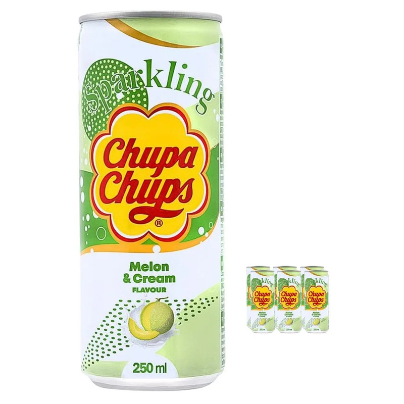 Chupa Chups Melon & Cream Sparkling Drink Multipack, 6 x 250 ml