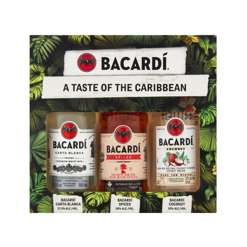 Bacardi Tastes Of The Caribbean Gift Set 3 x 5 cl