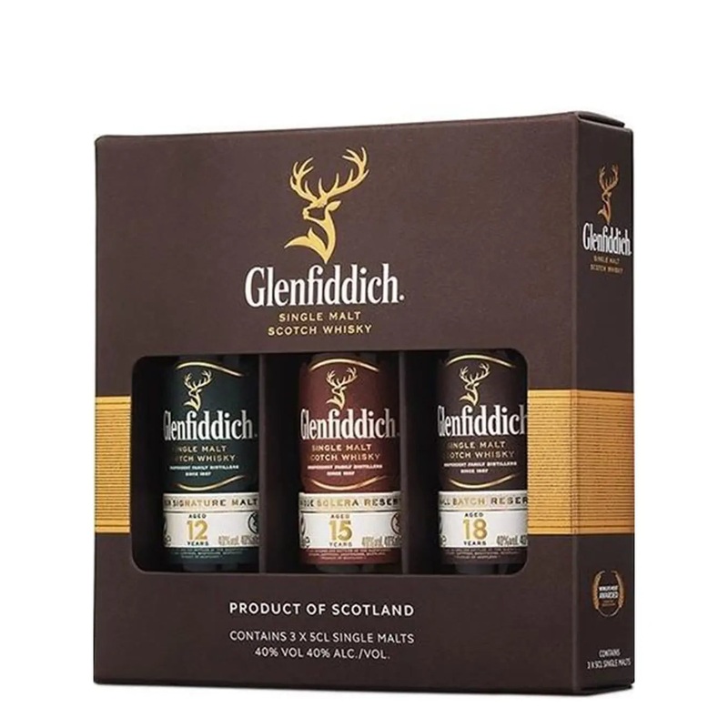 Glenfiddich Miniature Gift Set, 3 x 5 cl
