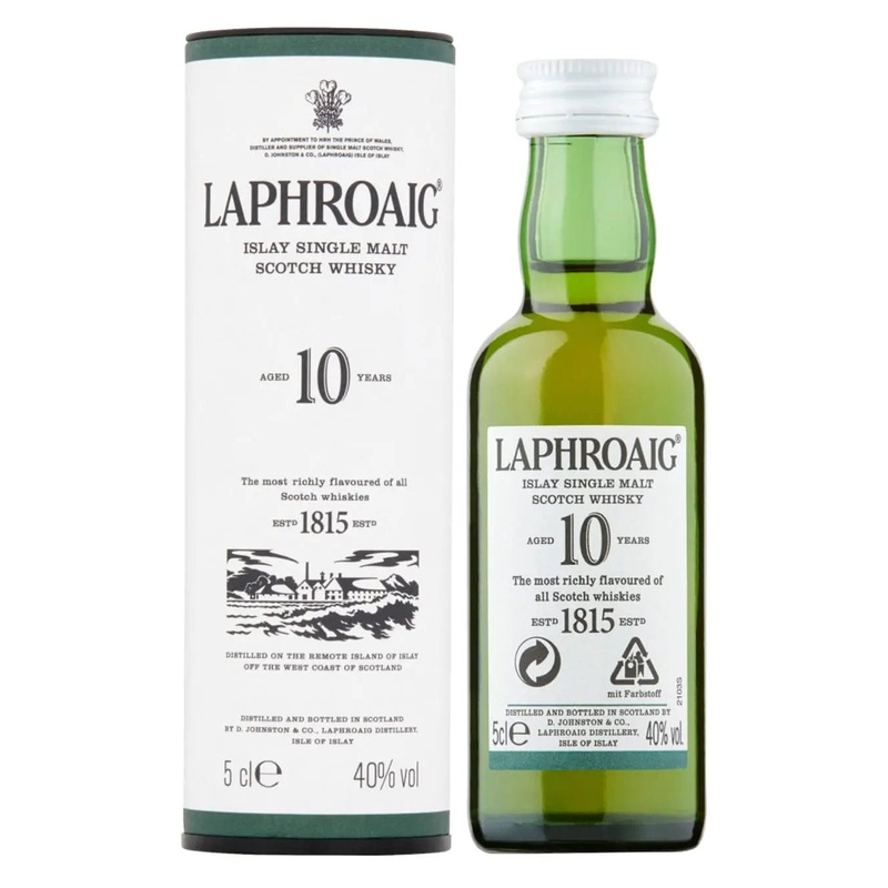 Laphroaig 10 Year Old Single Malt Scotch Whisky Miniature, 5 cl