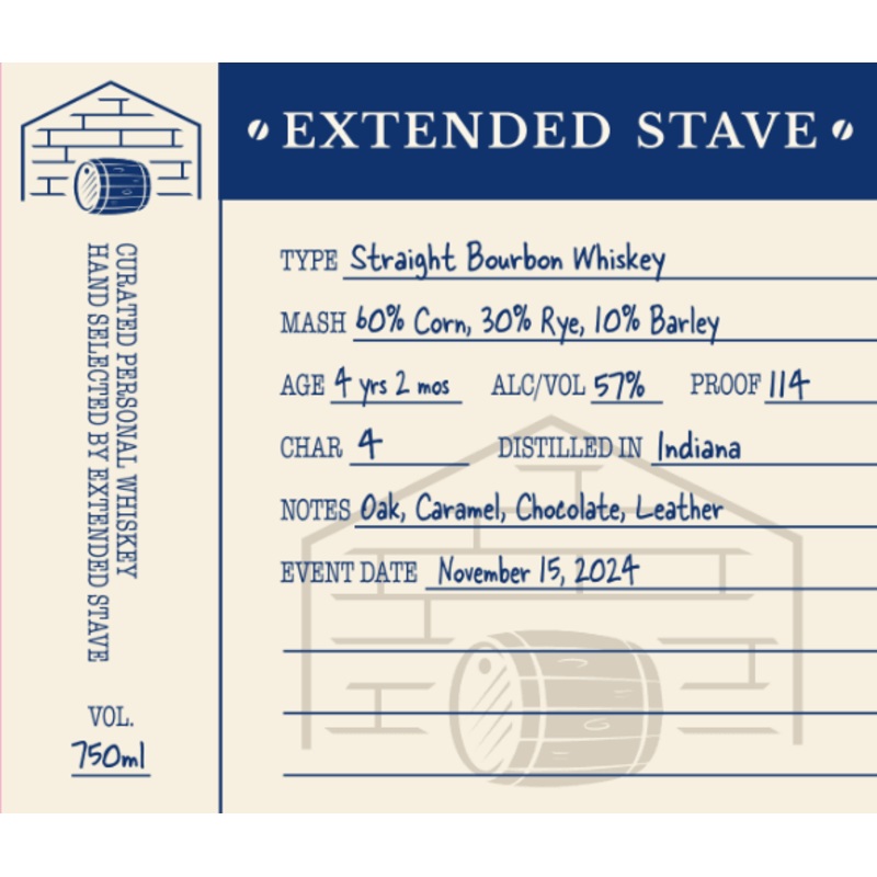 Extended Stave Straight Bourbon Whiskey
