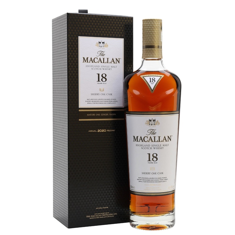 Macallan 18 Year Old Sherry Oak Speyside Single Malt Whisky 2023 Release 43% abv 70cl