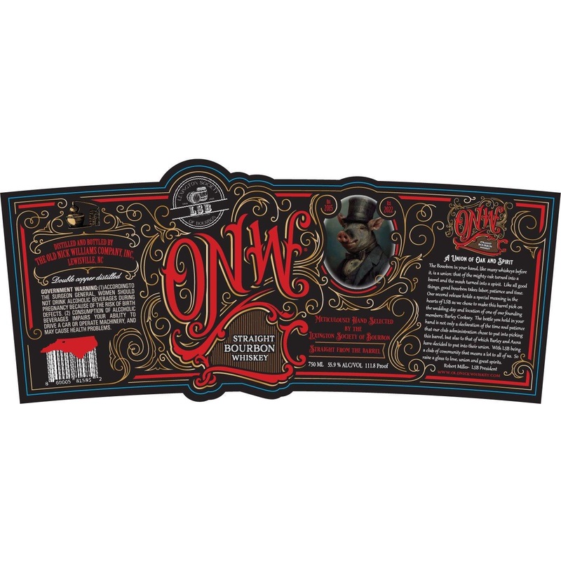 ONW Straight Bourbon Whiskey Lexington Society of Bourbon Hand Selection