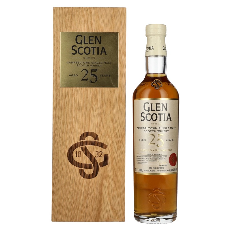 Glen Scotia 25 Years Old Single Malt Scotch Whisky 48,8% Vol. 0,7l in wooden box