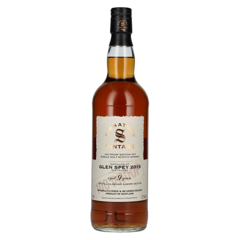 Signatory Vintage 100 Proof Edition GLEN SPEY 9 Years Old Single Malt #37 2015 57,1% Vol. 0,7l