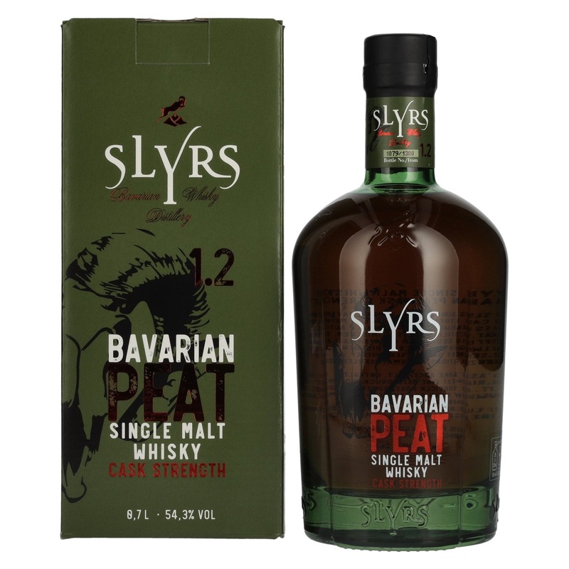 Slyrs Bavarian Peat Single Malt Cask Strength Whisky 1.2 54,3% Vol. 0,7l in Giftbox