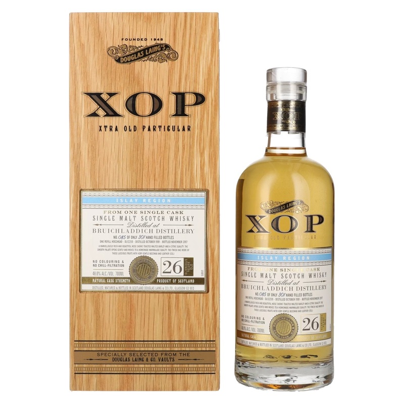 Douglas Laing XOP Bruichladdich 26 Years Old Single Cask Malt 1991 48% Vol. 0,7l in wooden box