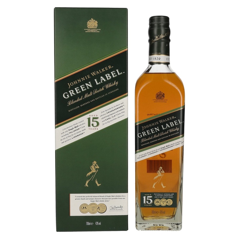 Johnnie Walker Green Label 15 Years Old 43% Vol. 0,7l in Giftbox