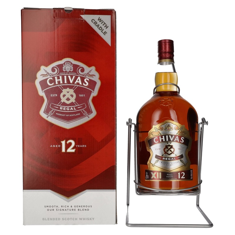 Chivas Regal 12 Years Old Blended Scotch Whisky 40% Vol. 4,5l in Giftbox in swivel stand with pourer