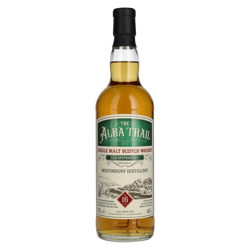 THE ALBA TRAIL Miltonduff Distillery 16 Years Old Bourbon Barrel Single Malt 2008 46% Vol. 0,7l