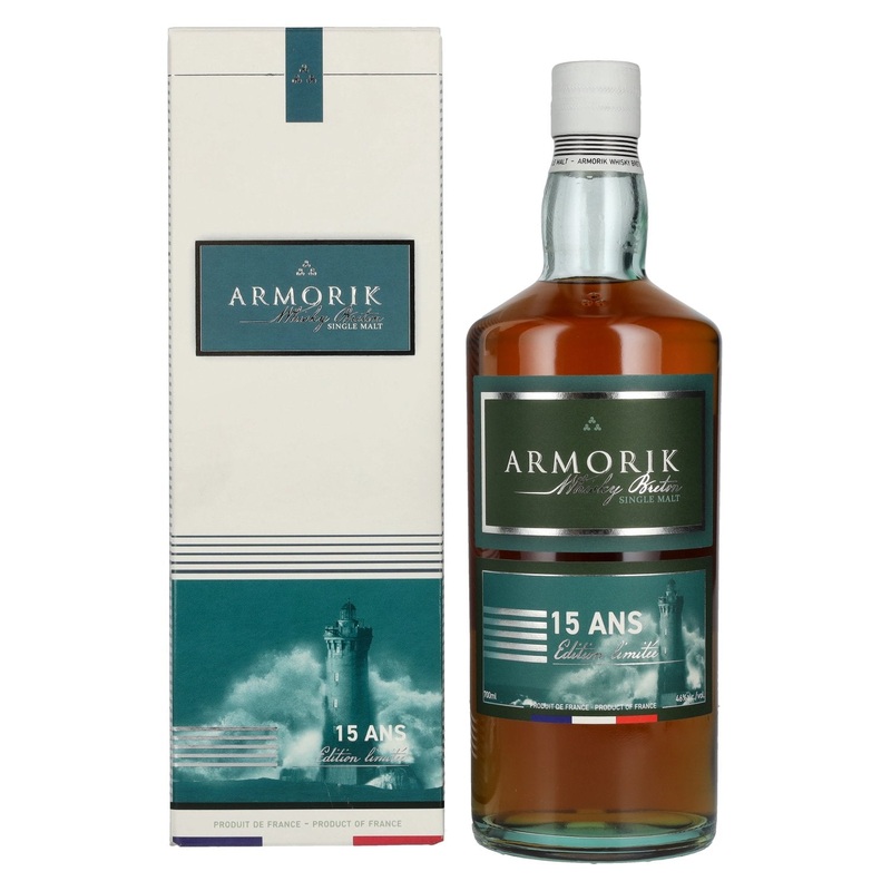 Armorik 15 Ans Whisky Breton Single Malt Edition Limitee 46% Vol. 0,7l in Giftbox