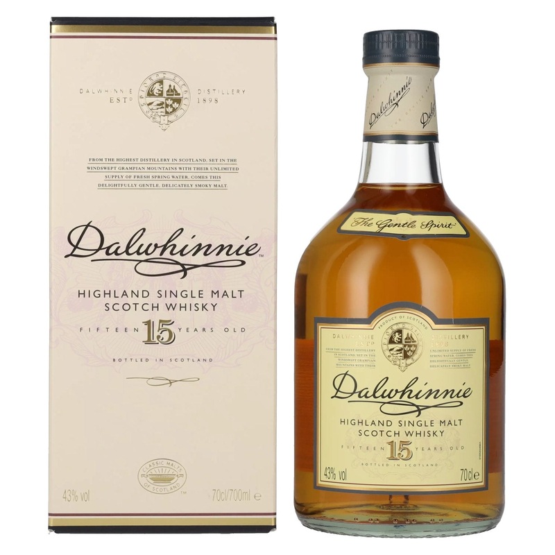 Dalwhinnie 15 Years Old Highland Single Malt Scotch Whisky 43% Vol. 0,7l in Giftbox