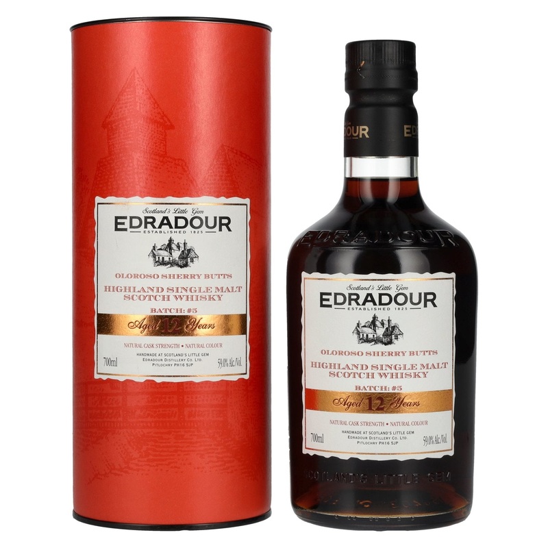 Edradour 12 Years Old Oloroso Sherry Butts Highland Single Malt Whisky Natural Cask Strength #5 2012 0,7l in Giftbox