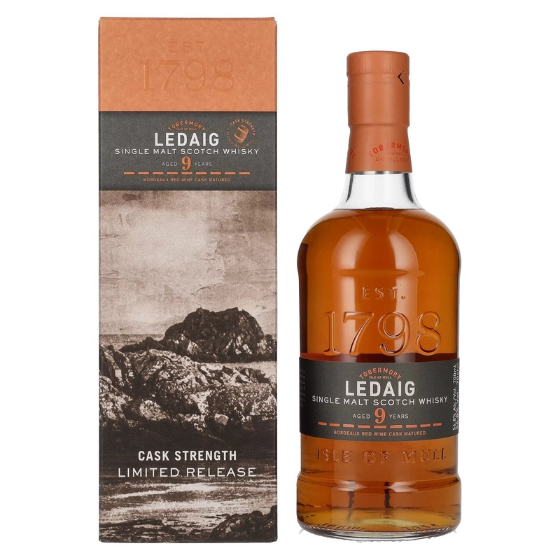 Ledaig 9 Years Old Bordeaux Red Wine Cask Strength Limited Release 56,8% Vol. 0,7l in Giftbox