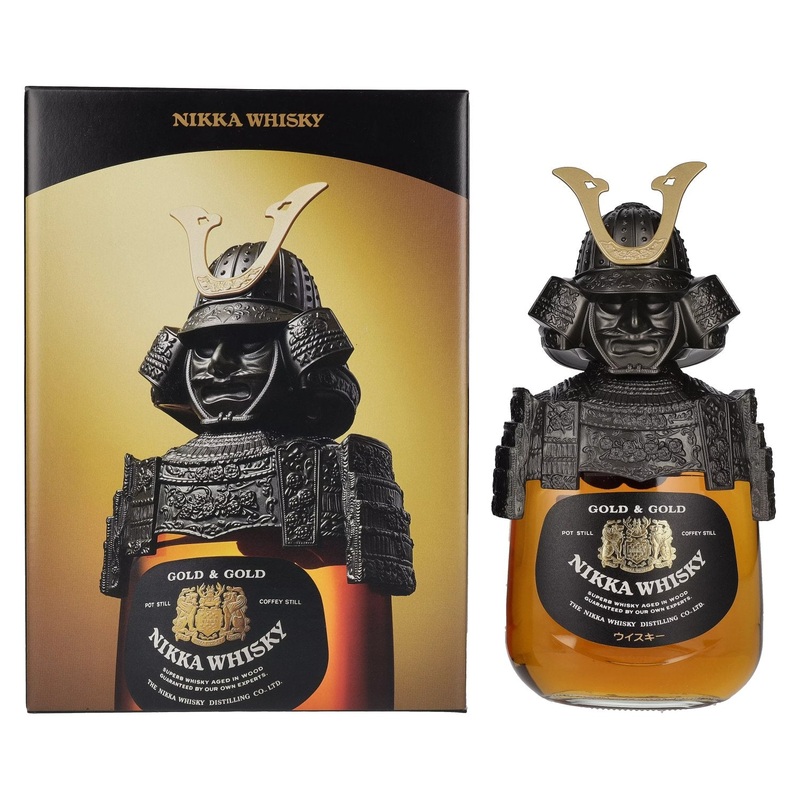 Nikka Gold & Gold Samurai Whisky METALL 43% Vol. 0,75l in Giftbox