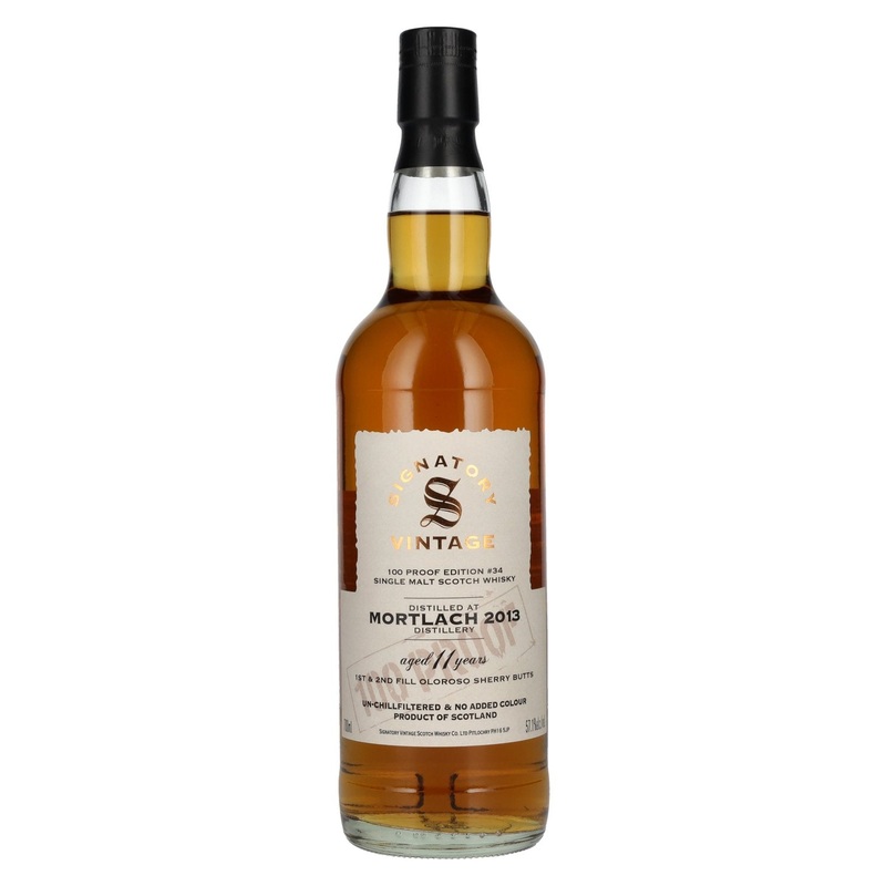 Signatory Vintage 100 Proof Edition MORTLACH 11 Years Old Single Malt #34 2013 57,1% Vol. 0,7l
